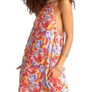 AMERICAN EAGLE, WOMENS, HALTER DRESS IN FLORAL DESIGN. SIZE M